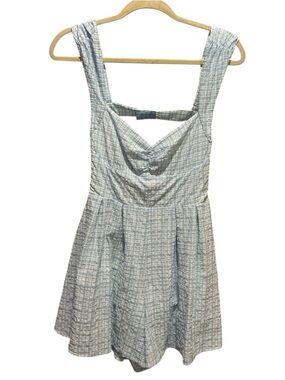 LUSH Blue/ White plaid Short Romper